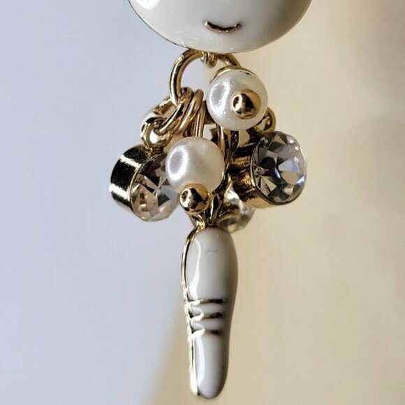 Cat Earrings White Enamelled Kitty Earrings - Picture 6 of 7